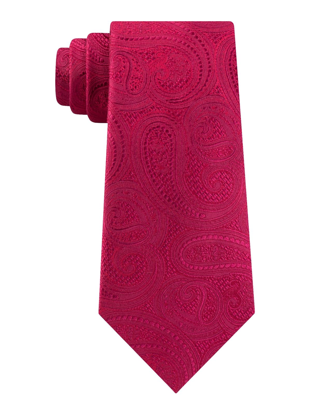 Michael Kors Men's Silk Paisley Neck Tie Red One Size