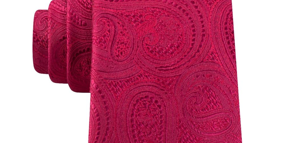 Michael Kors Men's Silk Paisley Neck Tie Red One Size