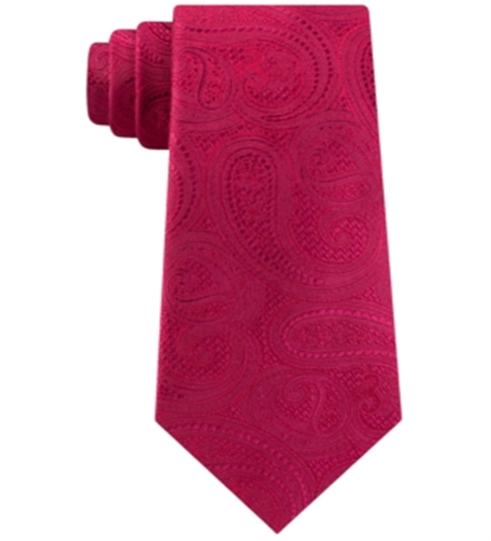Michael Kors Men's Silk Paisley Neck Tie Red One Size