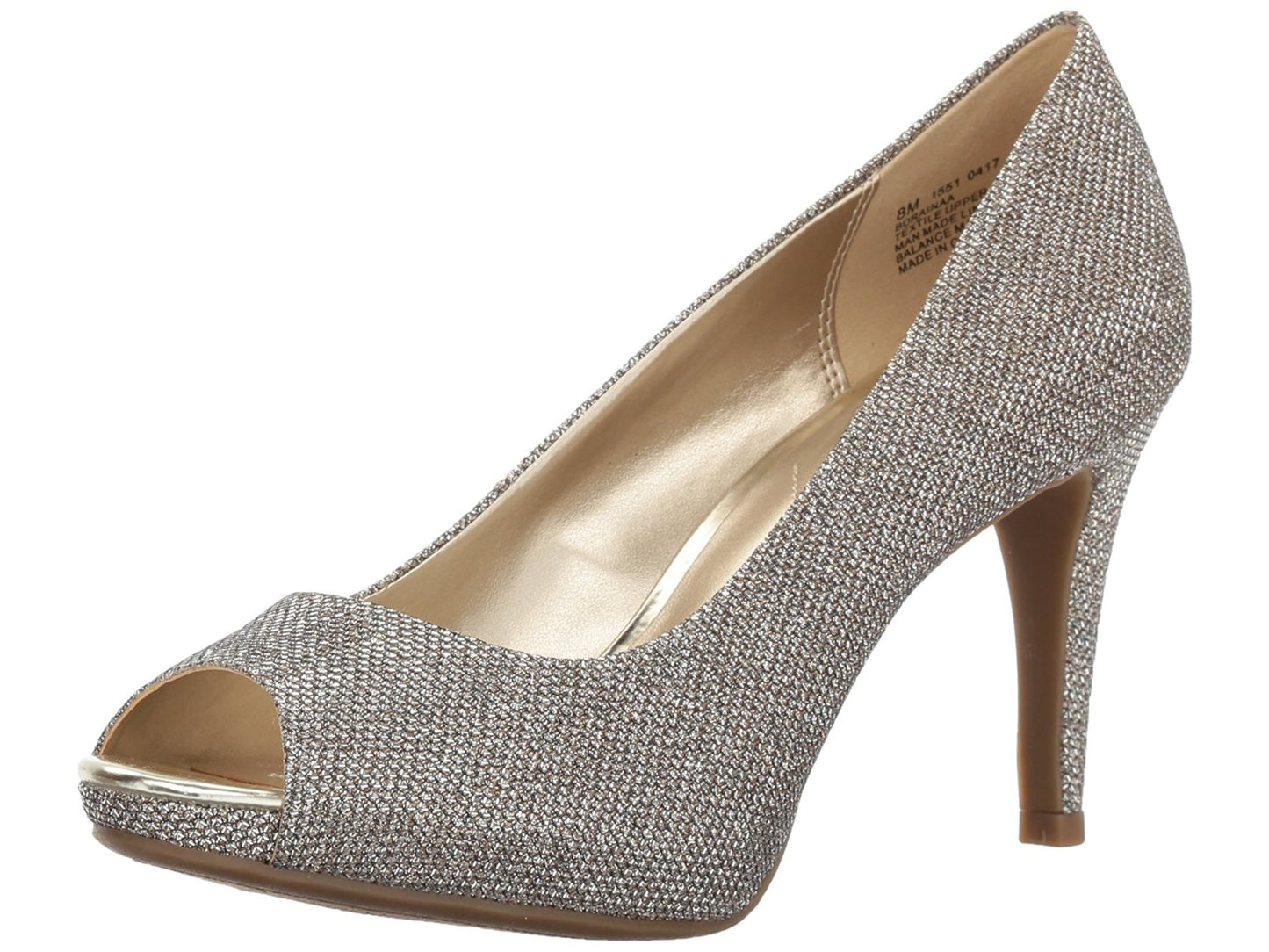 Bandolino Women's  Textured Rainaa Peep-Toe Pump Yellow Size 10.5 M