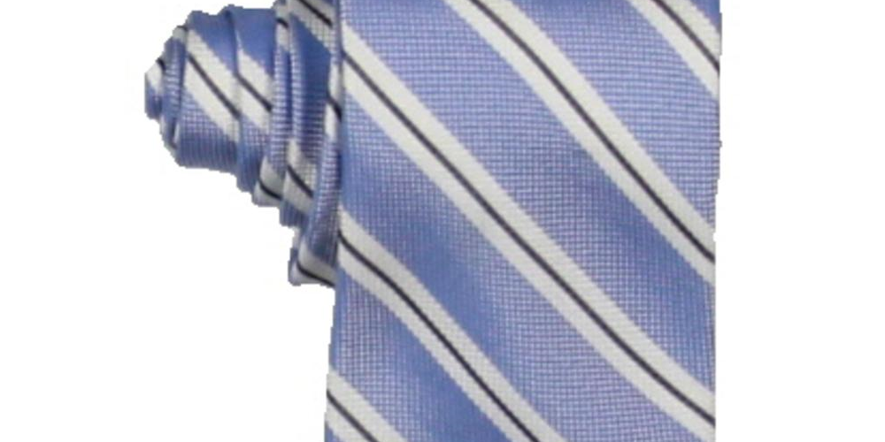 Tommy Hilfiger Men's Dallas Silk Blend Striped Neck Tie Blue One Size