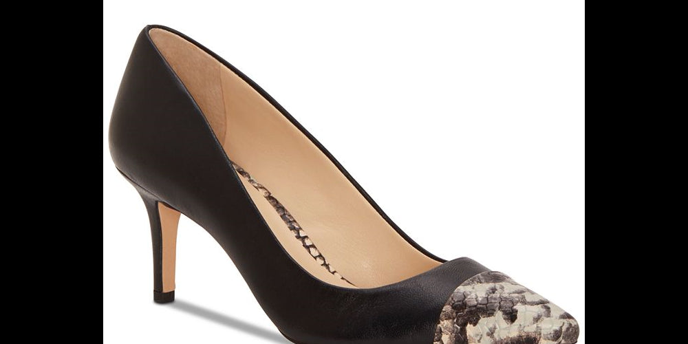 Enzo Angiolini Women's Donata Leather Pointed Toe Classic Pumps Black Size 9.5M