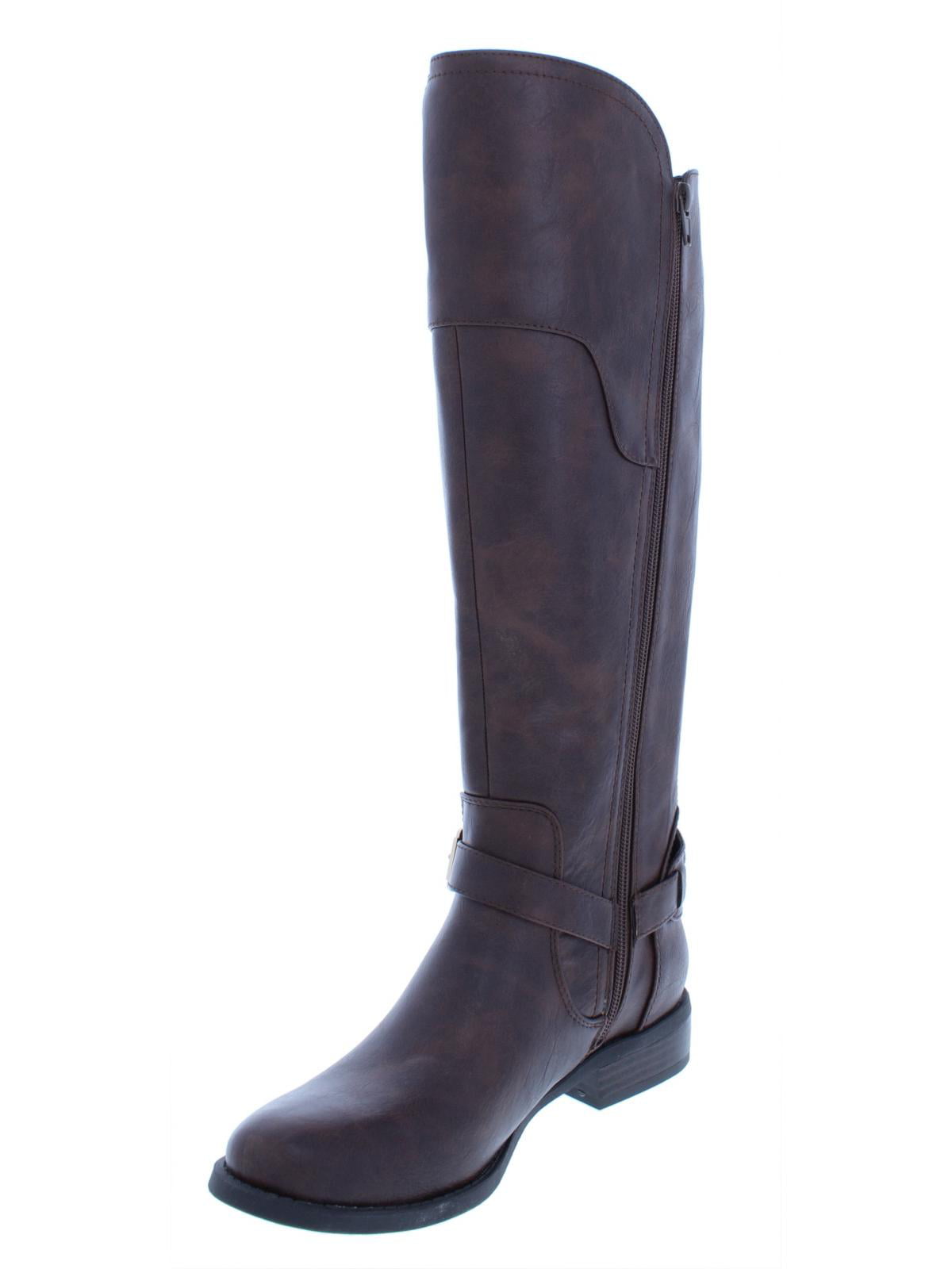 Guess Women's Harson Faux Leather Over the Knee Boots Dark Brown Size 6.5 M