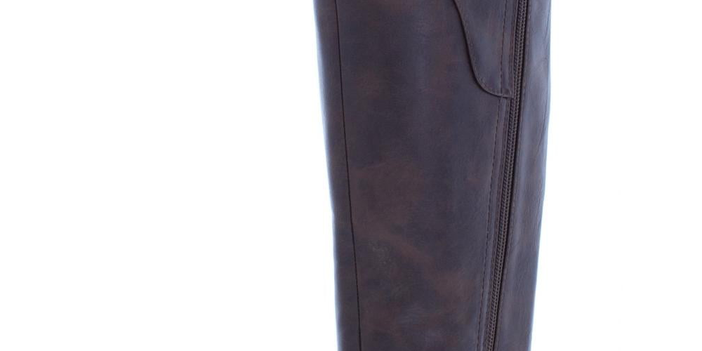 Guess Women's Harson Faux Leather Over the Knee Boots Dark Brown Size 6.5 M