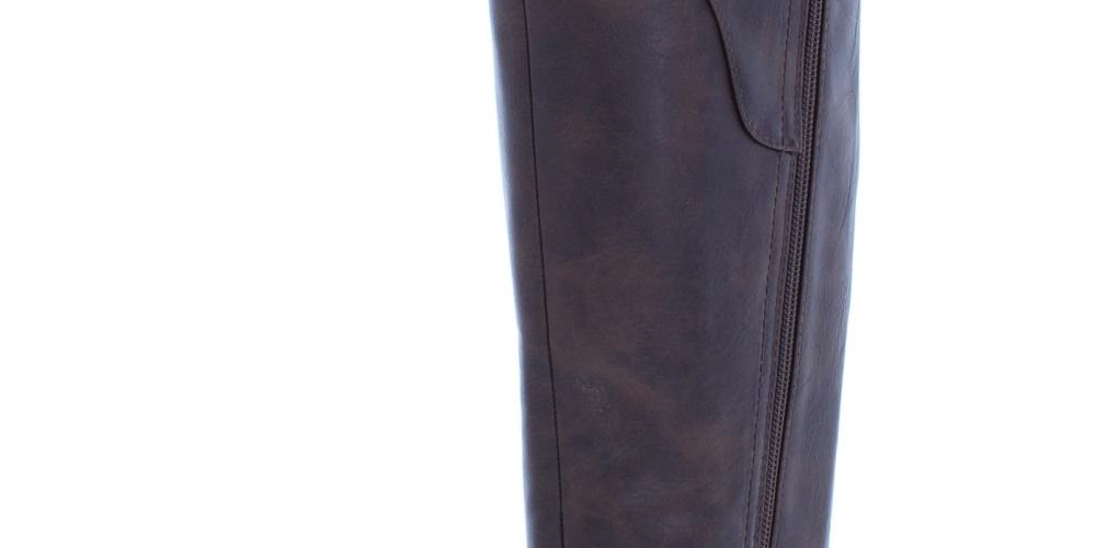 Guess Women's Harson Faux Leather Over the Knee Boots Dark Brown Size 6.5 M