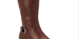 Alfani Women's Kallumm Wide Calf Faux Leather Riding Boots Brown Size 9 M