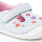 Stride Rite Girl's Mary Janes Floral Tonia T-Strap Shoe Silver Size 3 W