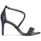 Thalia Sodi Women's Round Toe Stiletto Buckle Dress Sandals Blue 9 W