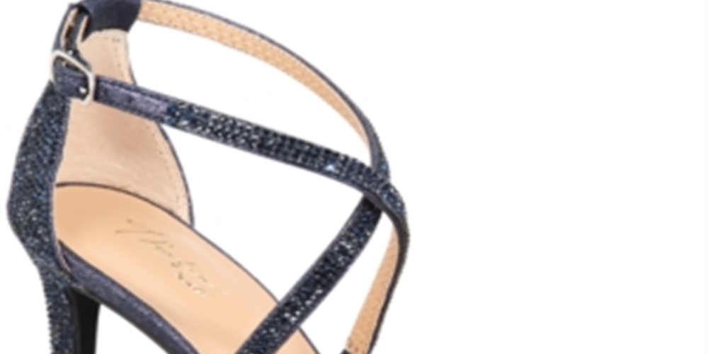 Thalia Sodi Women's Round Toe Stiletto Buckle Dress Sandals Blue 9 W