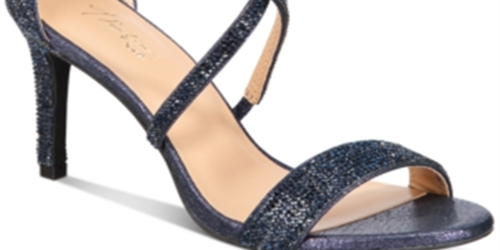 Thalia Sodi Women's Round Toe Stiletto Buckle Dress Sandals Blue 9 W