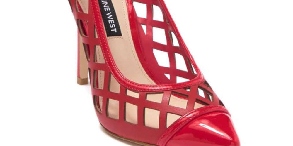 Nine West Tatum8 Pointed Toe Cut Out Pumps Red Size Medium