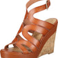Material Girl Women's Betssy Dress Sandals Cognac Size 10M