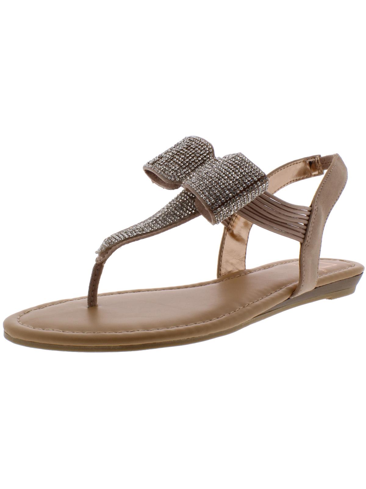 Material Girl Women's Seana Fabric Open Toe Special Occasion Slingback Sandals Brown Size 6 M
