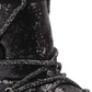 Gbg Guess Women's Logo Sparkle Insert Lace up Detail Cushioned Insulated Aylan Round Toe Snow Boots Black Size 6.5 M