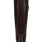 Tommy Hilfiger Women's Imina Faux Leather Knee High Riding Boots Dark Brown Size 5 M
