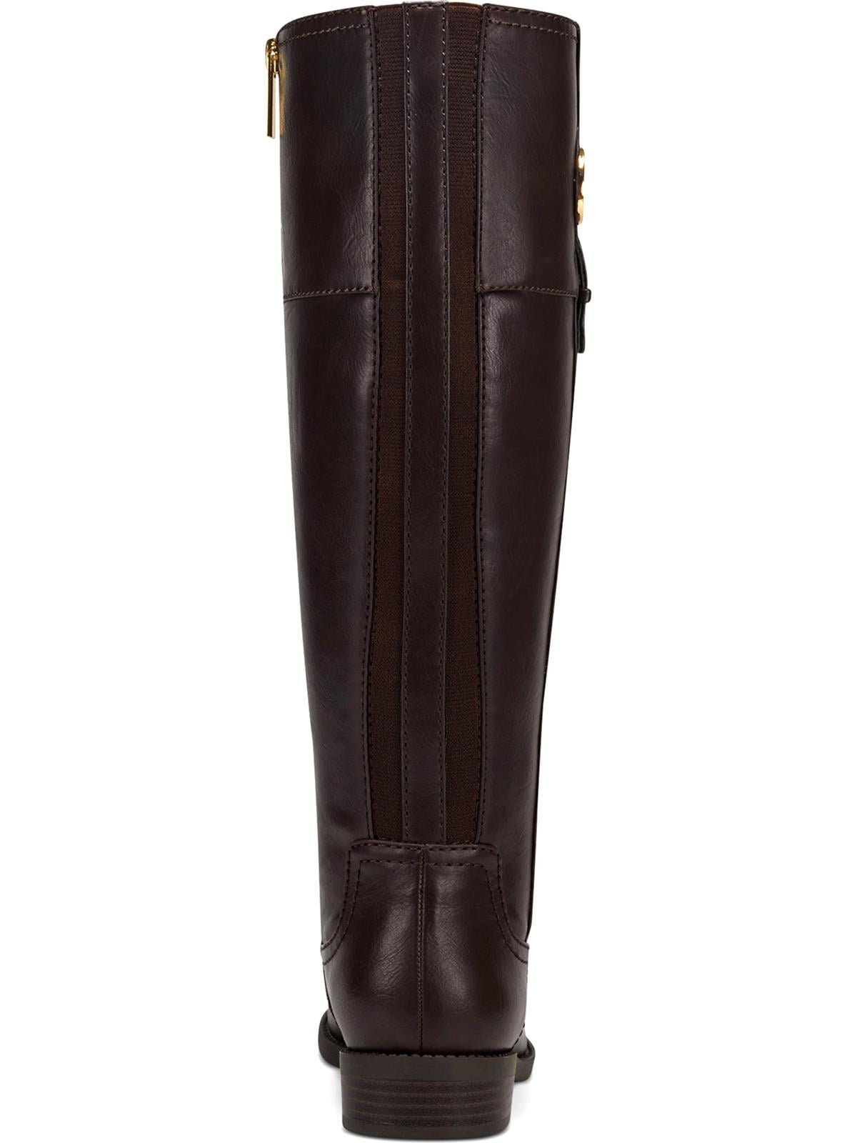 Tommy Hilfiger Women's Imina Faux Leather Knee High Riding Boots Dark Brown Size 5 M