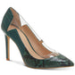 INC International Concepts Women's Khione Vinyl Pieced Multi Animal Pumps Green Size 8.5 M