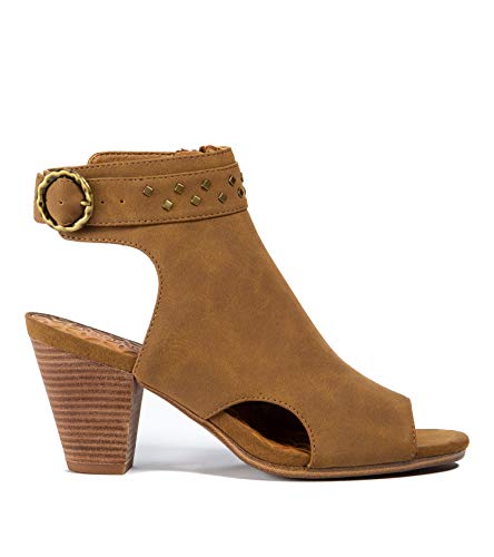 Bare Traps Women's Reining Slingback Heels Faux Suede Peep Toe Brown Size 5 M