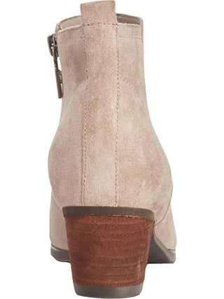 Aqua College Women's Flex Gore Comfort Waterproof Cushioned Isla Round Toe Block Heel Zip up Leather Booties Silver Size 9 M