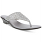 Karen Scott Women's Fabric Open Toe Casual Slide Sandals Silver Size 6M