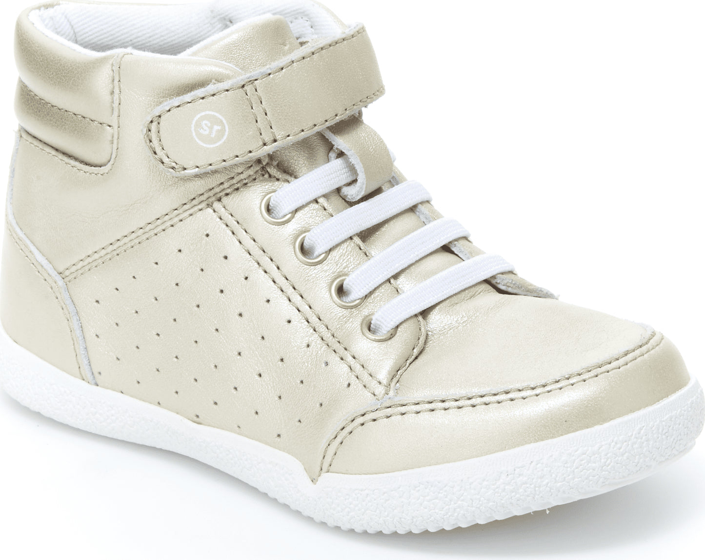 Stride Rite Toddler SR Stone High Top Champagne Leather Ivory Size 8 W