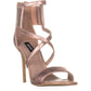 DKNY Women's Lil Multi Leather Open Toe Special Occasion Strappy Sandals Rose Gold Size 9