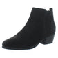 Aqua College Women's Round Toe Block Heel Zip up Leather Booties Black Size 5.5 M