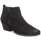 Aqua College Women's Round Toe Block Heel Zip up Leather Booties Black Size 5.5 M