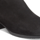 Aqua College Women's Round Toe Block Heel Zip up Leather Booties Black Size 5.5 M