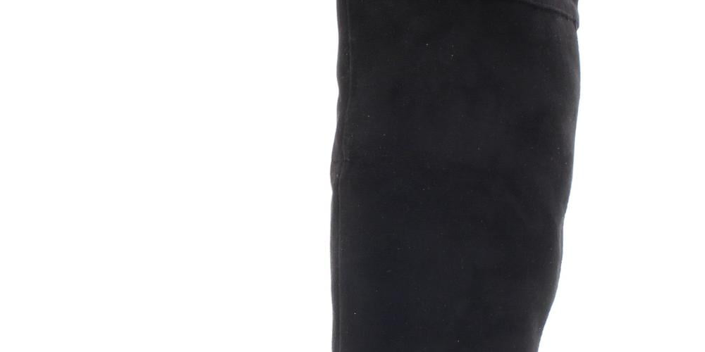 XOXO Women's Bead Chain Studding Tristen Round Toe Block Heel Zip up Boots Black Size 7