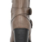 Style & Co Women's Buckle Accent Padded Fortunata Round Toe Block Heel Zip-up Bootie Brown Size 10 M
