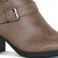 Style & Co Women's Buckle Accent Padded Fortunata Round Toe Block Heel Zip-up Bootie Brown Size 10 M
