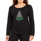 Karen Scott Women's Holiday-Print T-Shirt  Black Size 2XL