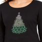 Karen Scott Women's Holiday-Print T-Shirt  Black Size 2XL