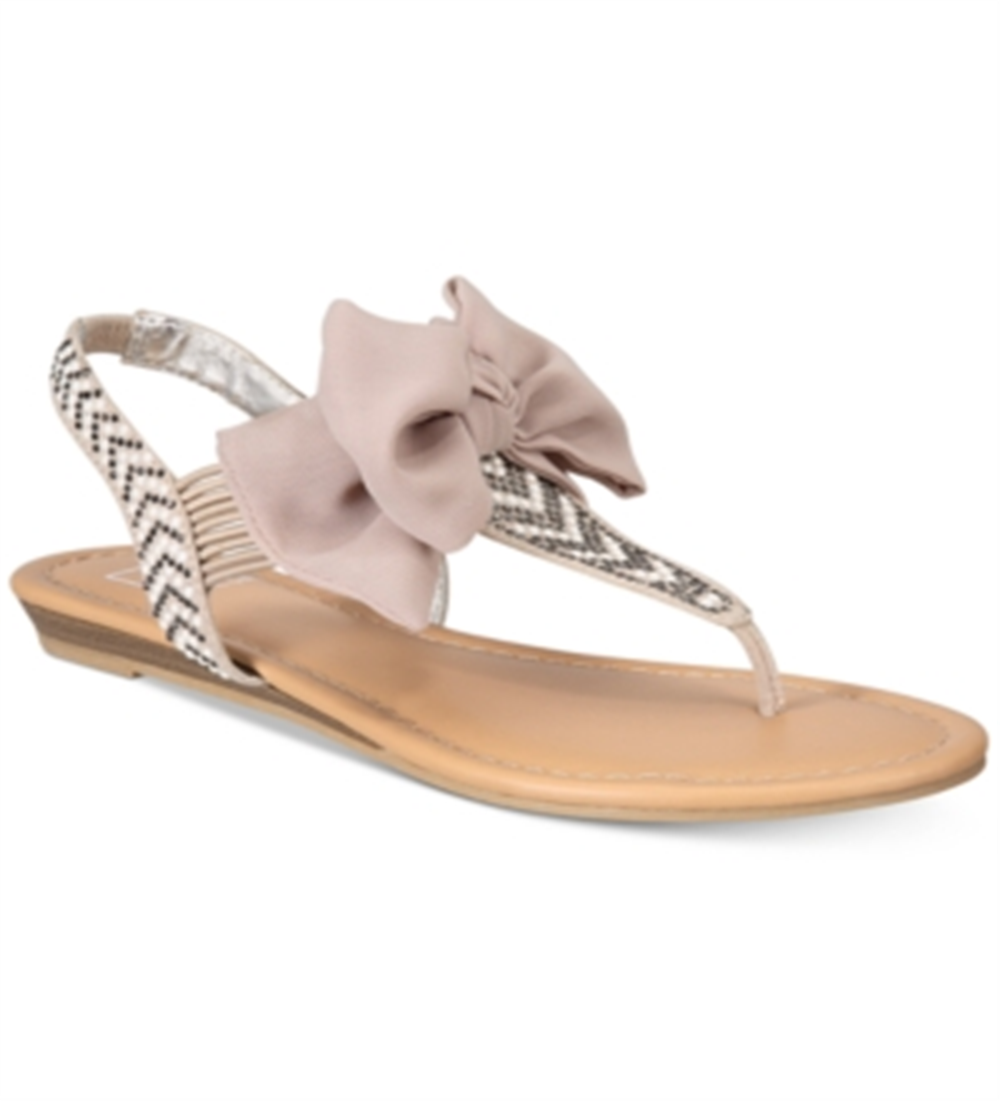 Material Girl Women's Swan3 Fabric Open Toe Casual Slingback Sandals Brown Size 5.5 M