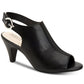 Alfani Women's Jalenne Peep Toe Sling Back Sandals Leather Black Size 10 M