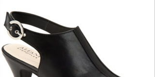 Alfani Women's Jalenne Peep Toe Sling Back Sandals Leather Black Size 10 M