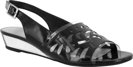 Easy Street Women's Clear Celebrate Slingback Sandal Black Size 10 M
