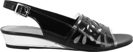 Easy Street Women's Clear Celebrate Slingback Sandal Black Size 10 M