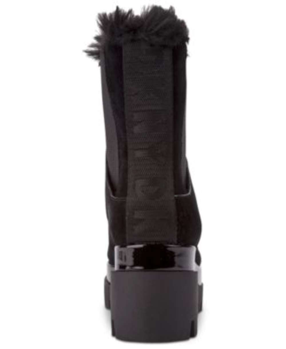 DKNY Women's Fabric Almond Toe Ankle Fashion Boots Black Size 9