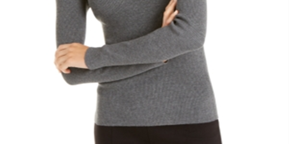 INC International Concepts Women's Chain Neck Sweater Gray Size X-Large