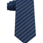 Kenneth Cole Men's Double Stripe Slim Neck Tie Blue One Size