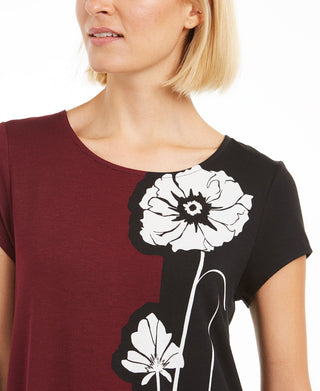 Alfani Women's Printed Top Purple Size M