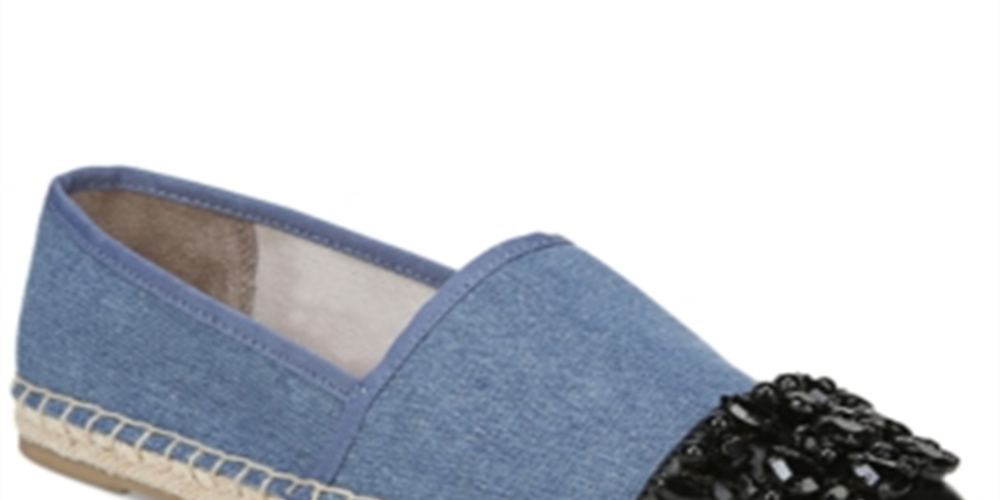 Circus By Sam Edelman Women's Metallic Loretta Espadrille Ballet Flats Blue Size 7.5 M -