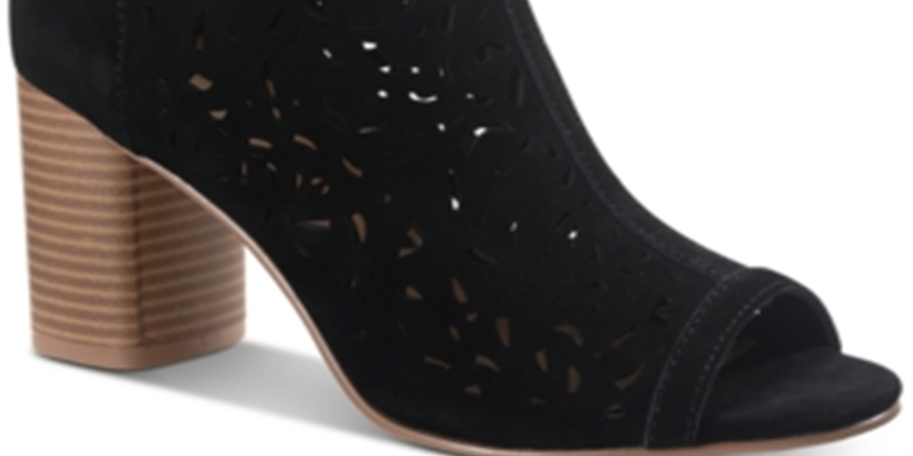 American Rag Women's Glia Suede Perforated Shooties Black Size 7.5 M