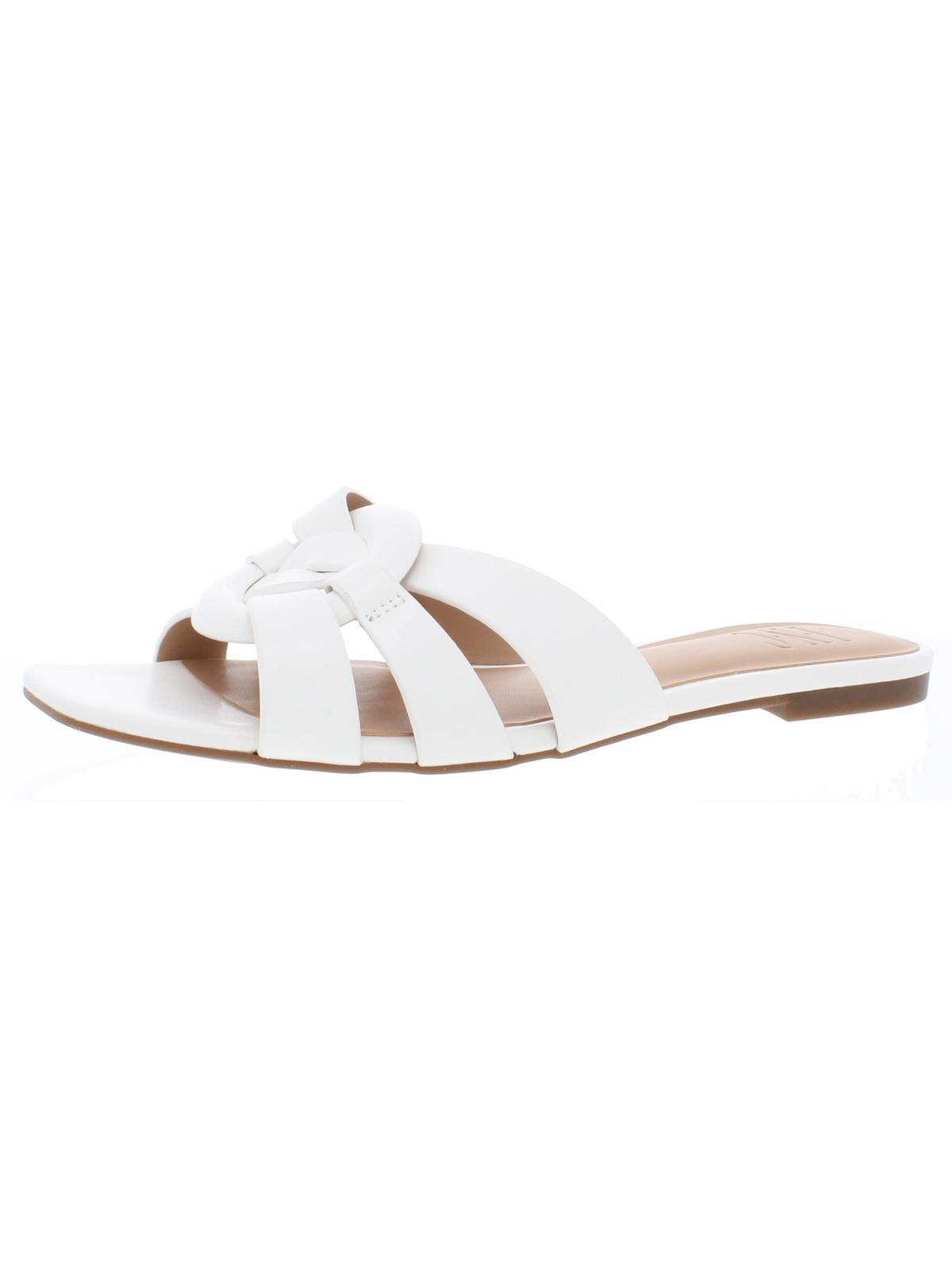 INC International Concepts Women's Padded Woven Breathable Gargi Square Toe Slip on White Size 8 M