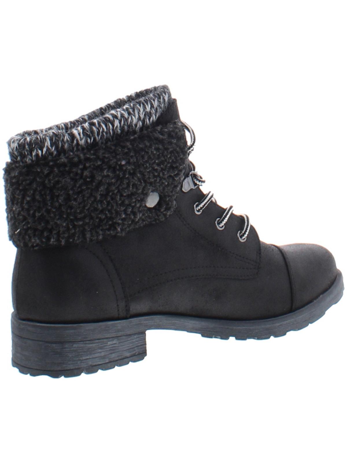 White Mountain Women's Round Toe Block Heel Lace up Booties Black Size 9.5 M