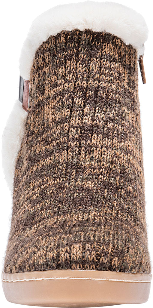MUK LUKS Women's Wedge Bootie Brown Size 8
