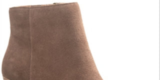 American Rag Women's Cushioned Comfort Eryn Pointed Toe Block Heel Zip up Leather Booties Brown Size 6.5 M