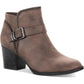American Rag Women's Zipper Trim Buckle Accent Comfort Milly Round Toe Block Heel Zip up Booties Brown Size 8.5 M